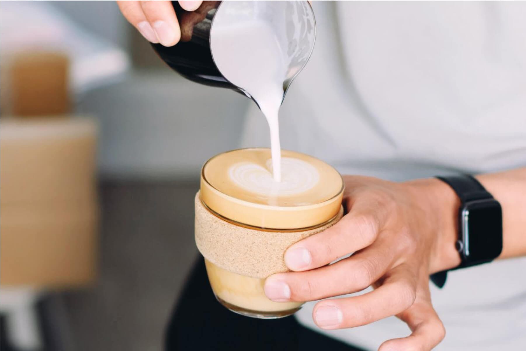 MU COFFEE の豆で淹れたカフェラテ
